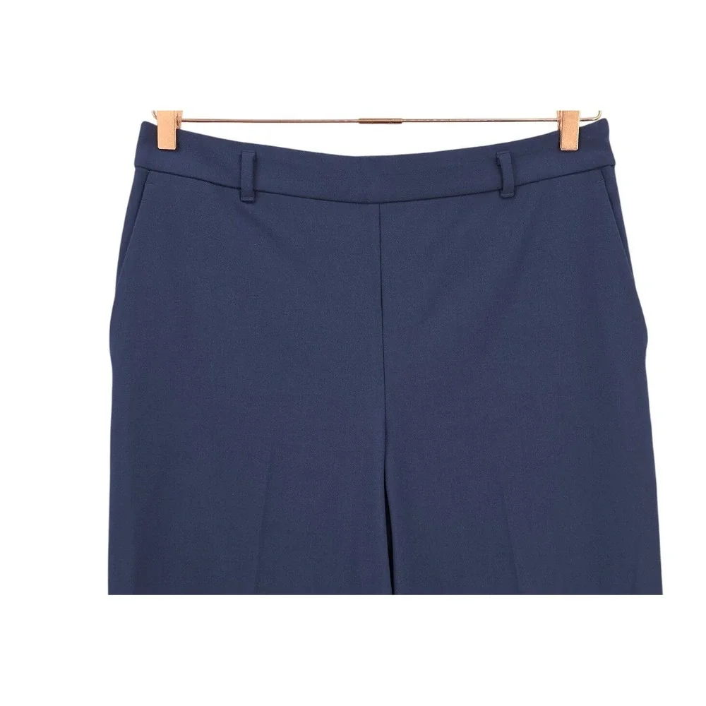 Ann Taylor Womens 12T Navy The Wide Leg Pant in Doubleweave